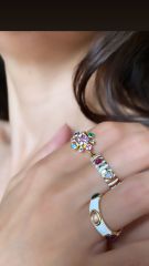 Renkli Flower Yüzük