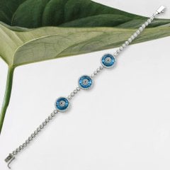 Yuvarlak Üç Cam Gözlü Bileklik